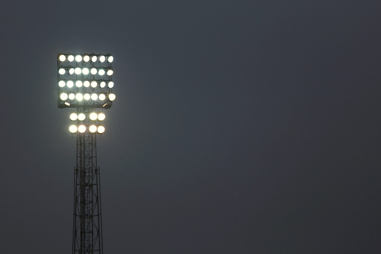 A stadium floodlight pylon