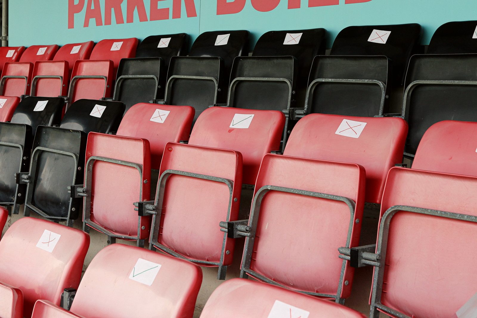 An empty stand at a closed ground
